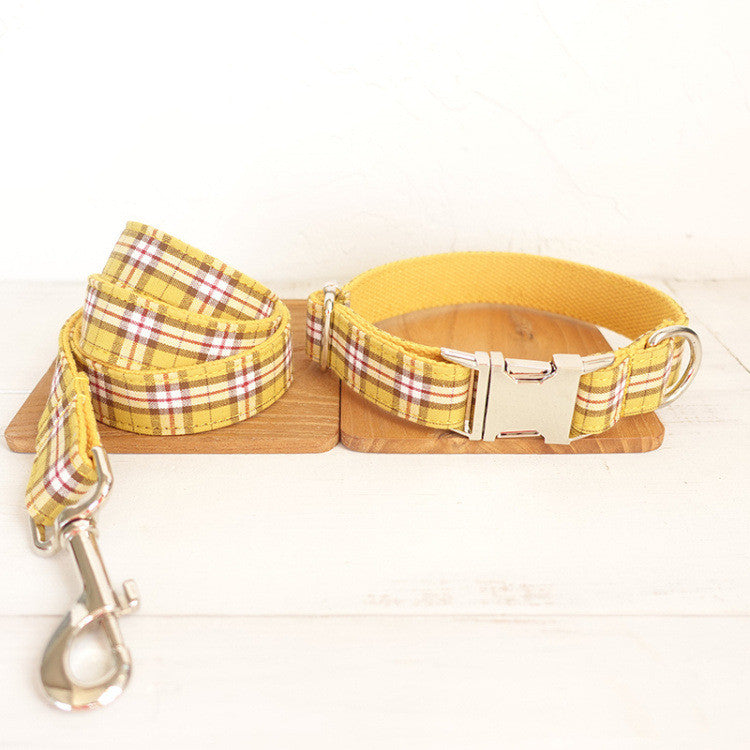 KFX-9499965 Bowknot Design Dog Collar and Drawstring Leash Set for Small to Large Breeds