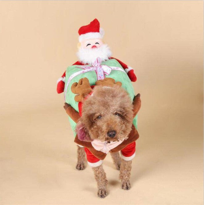 KFX-9502141 Santa Claus Transformation Dog Costume - Red Polyester - Sizes S to XXL