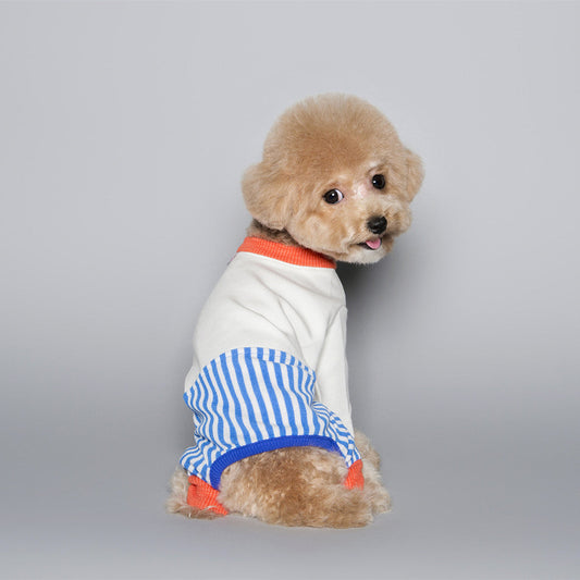 KFX-9504317 Stylish Striped Cotton Jumpsuit for Pets