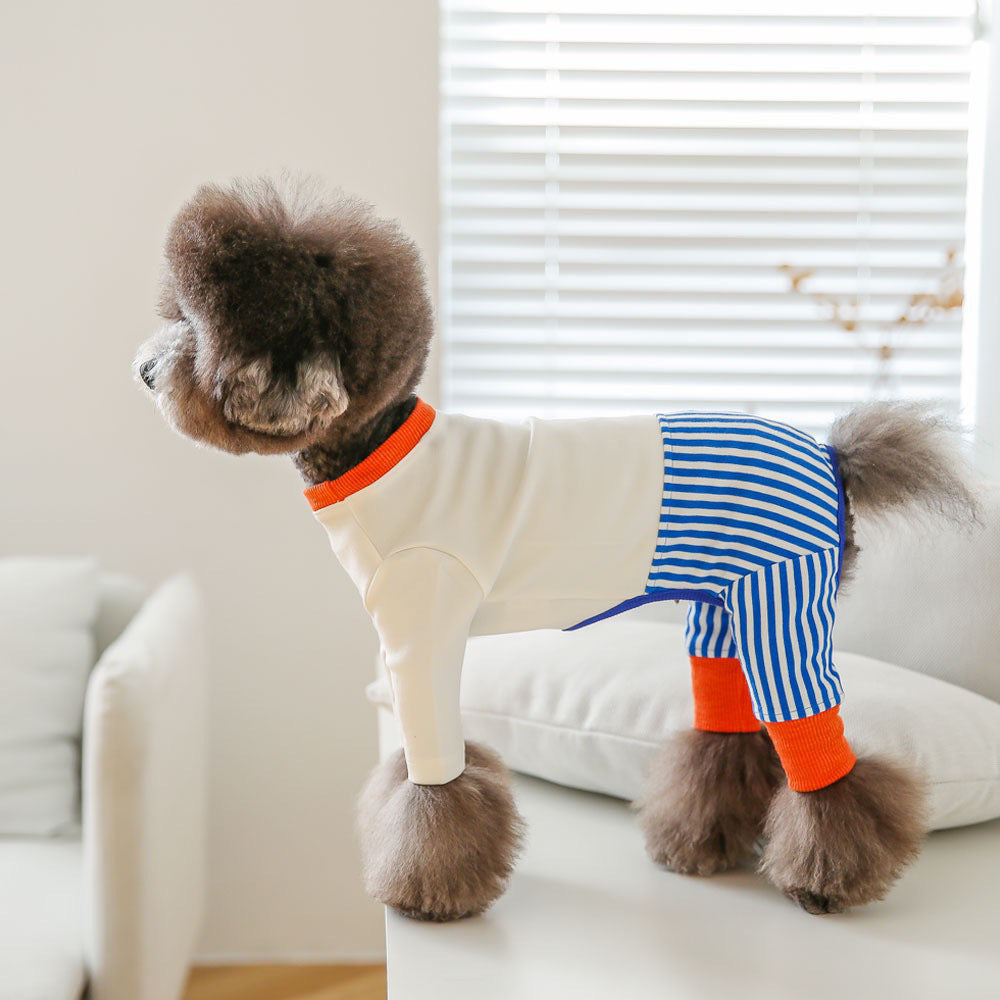 KFX-9504317 Stylish Striped Cotton Jumpsuit for Pets