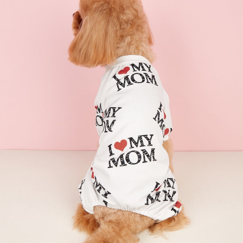 KFX-9508797 Lightweight Summer Dog Jumpsuit in Black and White - Four-Corner Sweater Design, Polyester, Multiple Sizes Available