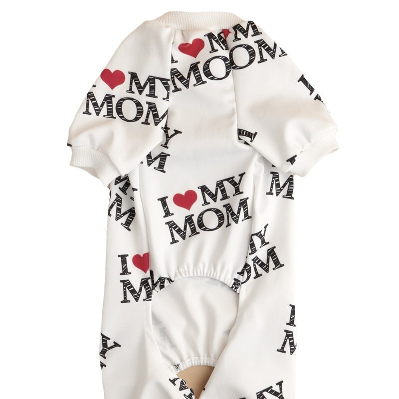 KFX-9508797 Lightweight Summer Dog Jumpsuit in Black and White - Four-Corner Sweater Design, Polyester, Multiple Sizes Available