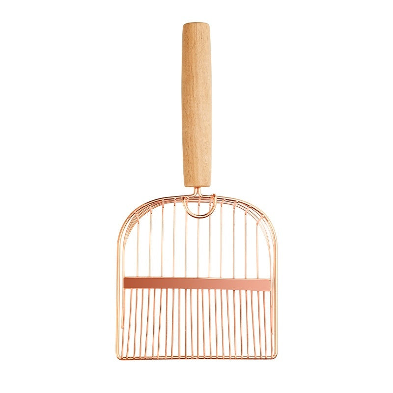 KFX-9509181 Stainless Steel Cat Litter Scoop with Base in Local Gold Finish