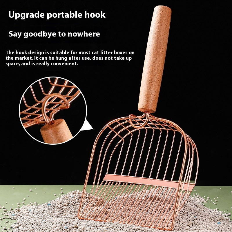KFX-9509181 Stainless Steel Cat Litter Scoop with Base in Local Gold Finish