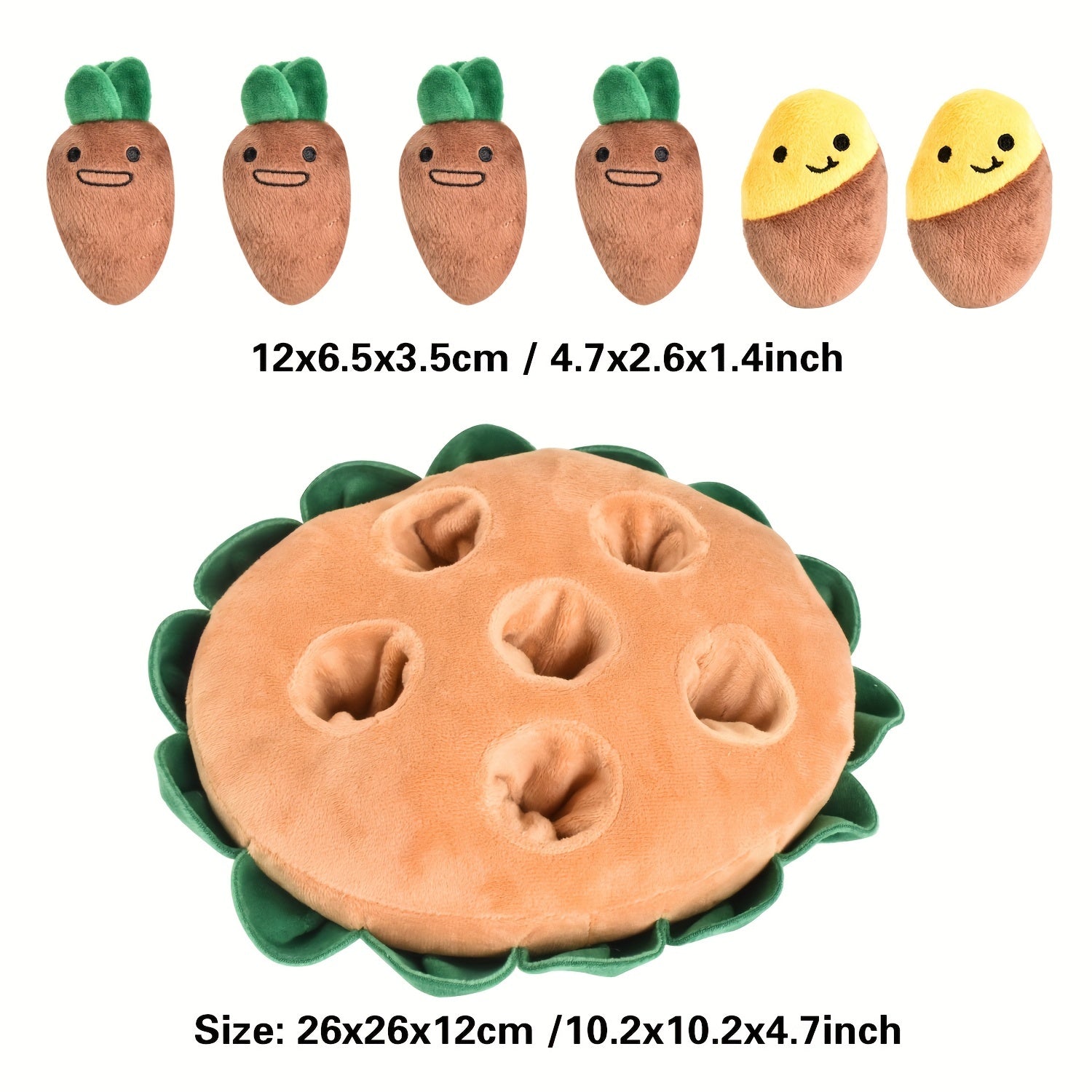 KFX-9510973 Interactive Dog Puzzle Toy with Sniffing Pads and Removable Squeaky Plush Toys for Foraging Training