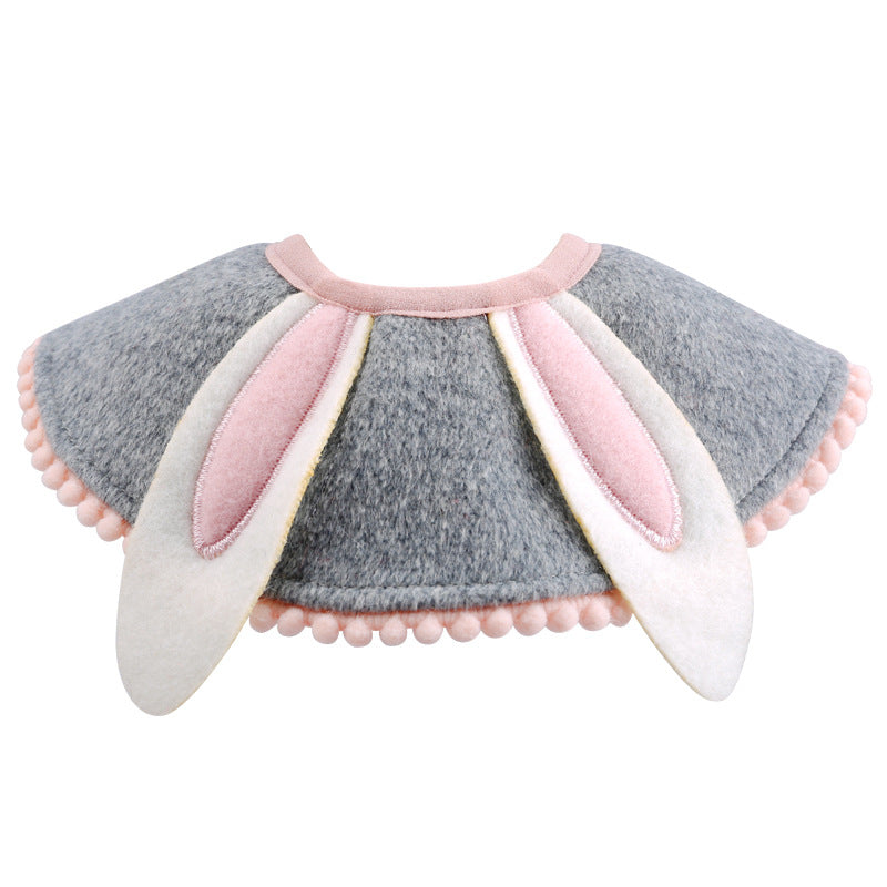 KFX-9511101 Cartoon Animal Bib Scarf for Pets - Rabbit, Fox, Bear, Cat - Polyester Adjustable Sizes