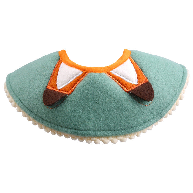 KFX-9511101 Cartoon Animal Bib Scarf for Pets - Rabbit, Fox, Bear, Cat - Polyester Adjustable Sizes