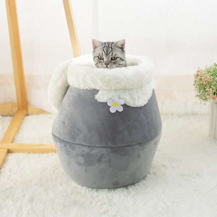 KFX-9513533 Warm and Cozy Multi-Purpose Cat Sleeping Bag in Corduroy and Flannel