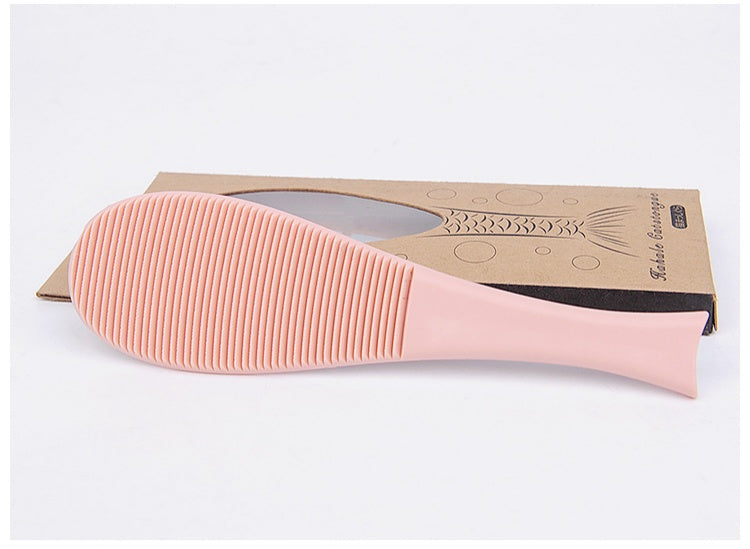 KFX-9515069 Fish-Shaped Cat Tongue Comb - 19.5cm Pink & Blue Grooming Tool for Cats