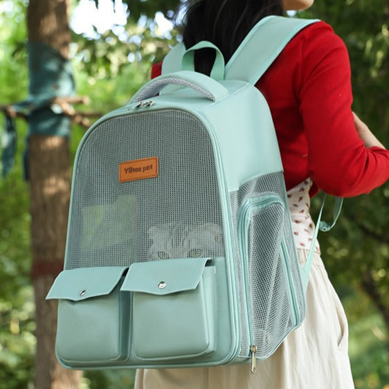 KFX-9515709 Breathable Foldable Pet Backpack with Large Capacity - Available in Soft Oxford Cloth