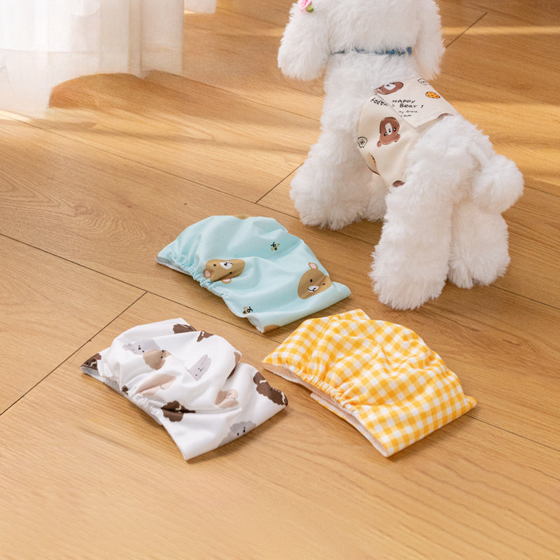 KFX-9516733 Soft Reusable Pet Diaper with Leakproof Design and Adjustable Waistband for Male Dogs