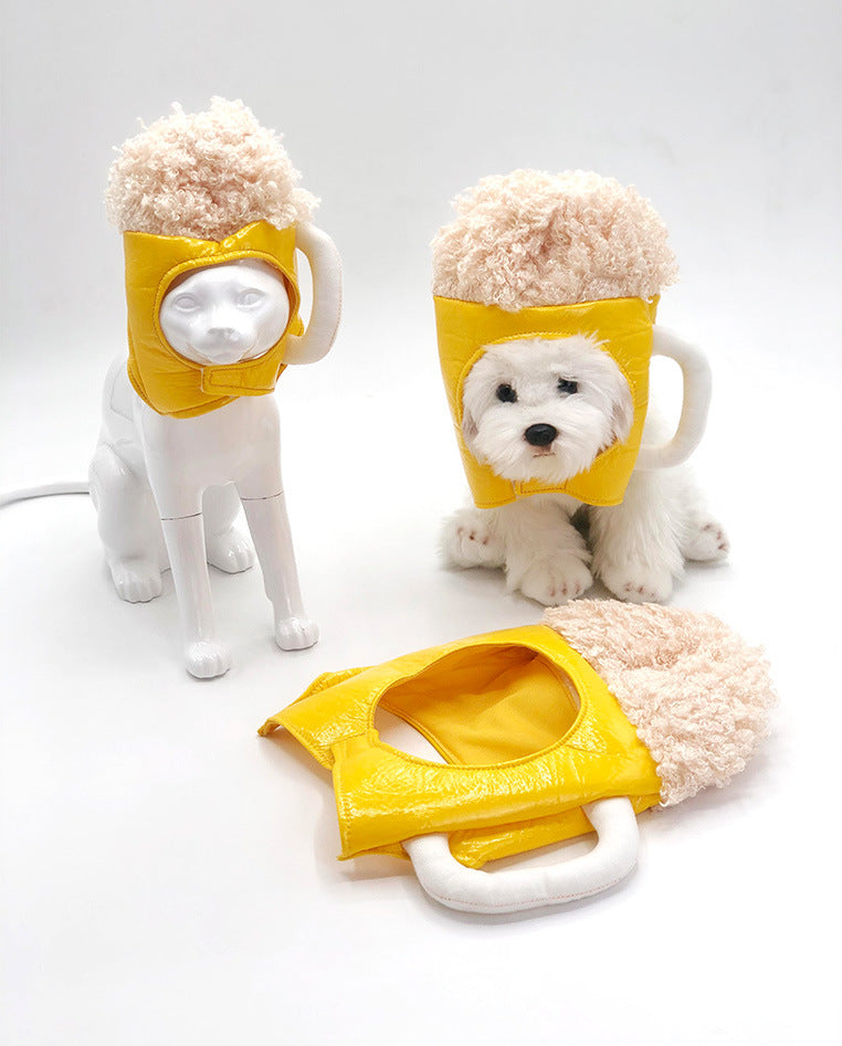 KFX-9517629 Pet Beer Hat Cosplay Headwear for Dogs - PU Material, Size S, M, L Available