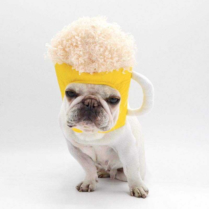 KFX-9517629 Pet Beer Hat Cosplay Headwear for Dogs - PU Material, Size S, M, L Available