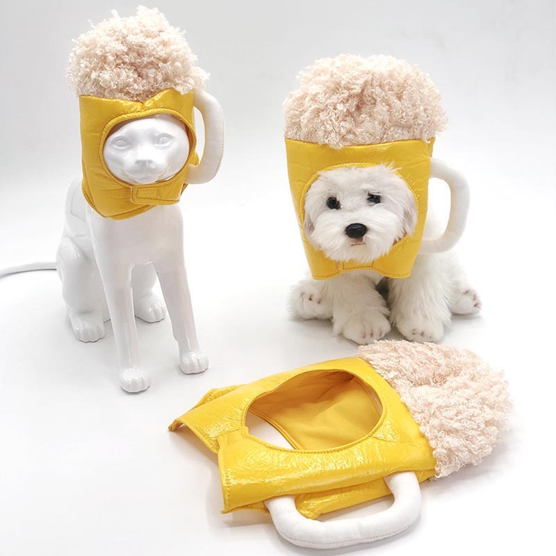 KFX-9517629 Pet Beer Hat Cosplay Headwear for Dogs - PU Material, Size S, M, L Available