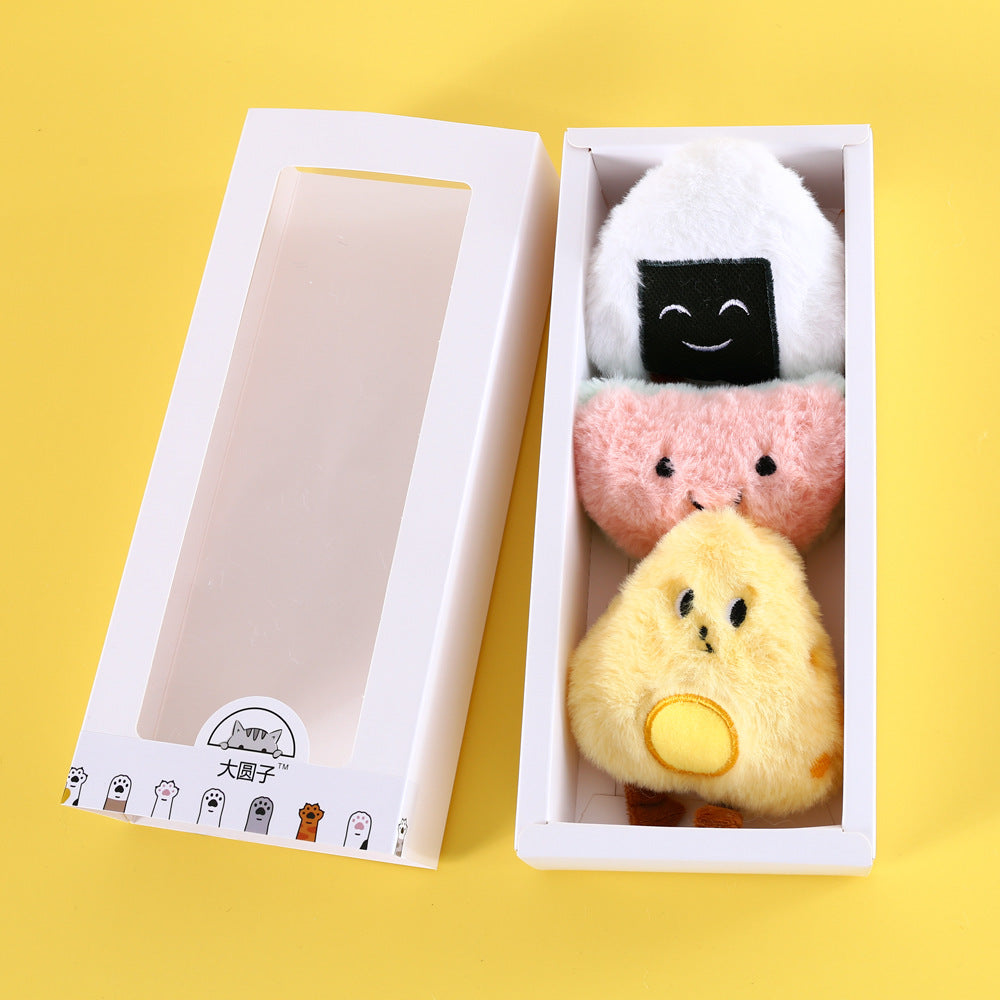 KFX-9518909 Plush Cat Toy with Built-in Bell - Fun Food Designs in Gift Box