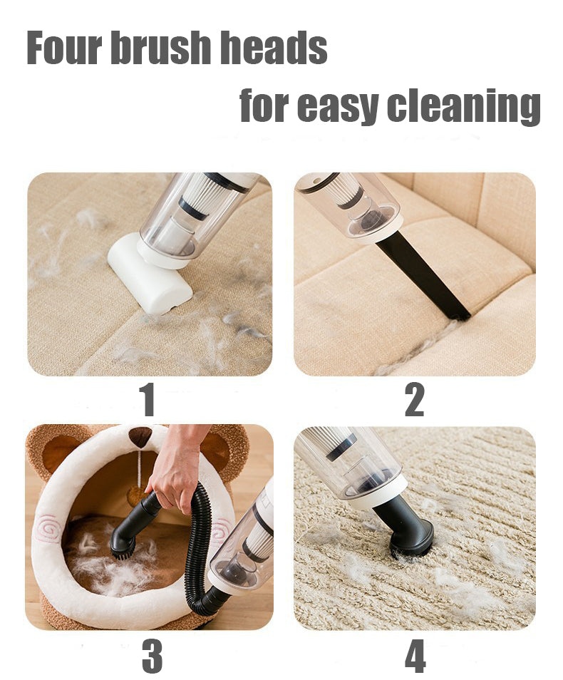 KFX-9520829 Wireless Pet Hair Remover with 28000Pa Suction, USB Rechargeable, Includes Various Attachments