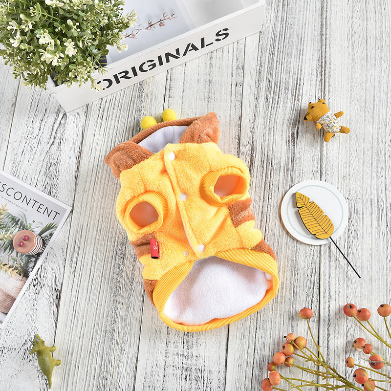 KFX-9524669 Autumn and Winter Pet Costume Coat for Medium and Large Dogs - Bee Design, Yellow, Casual Polyester