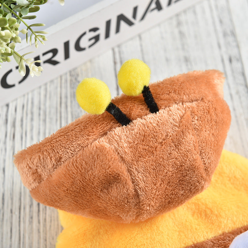 KFX-9524669 Autumn and Winter Pet Costume Coat for Medium and Large Dogs - Bee Design, Yellow, Casual Polyester