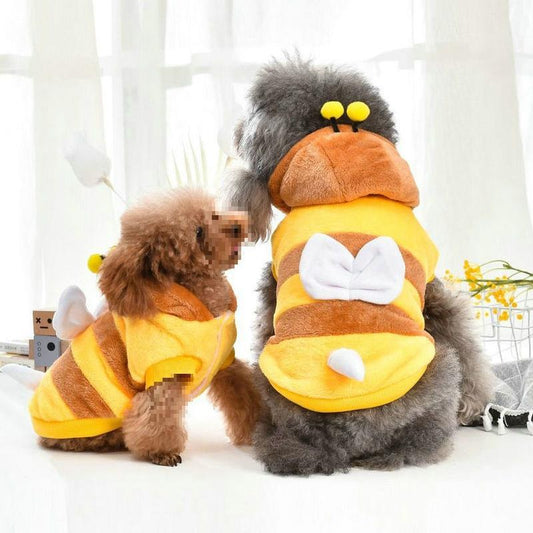 KFX-9524669 Autumn and Winter Pet Costume Coat for Medium and Large Dogs - Bee Design, Yellow, Casual Polyester