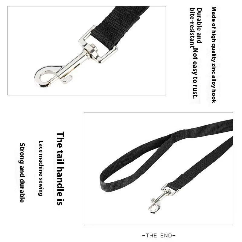 KFX-9524797 Durable Nylon Handheld Dog Leash with Adjustable Collar in Various Colors