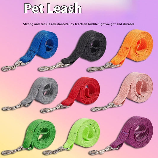 KFX-9524797 Durable Nylon Handheld Dog Leash with Adjustable Collar in Various Colors