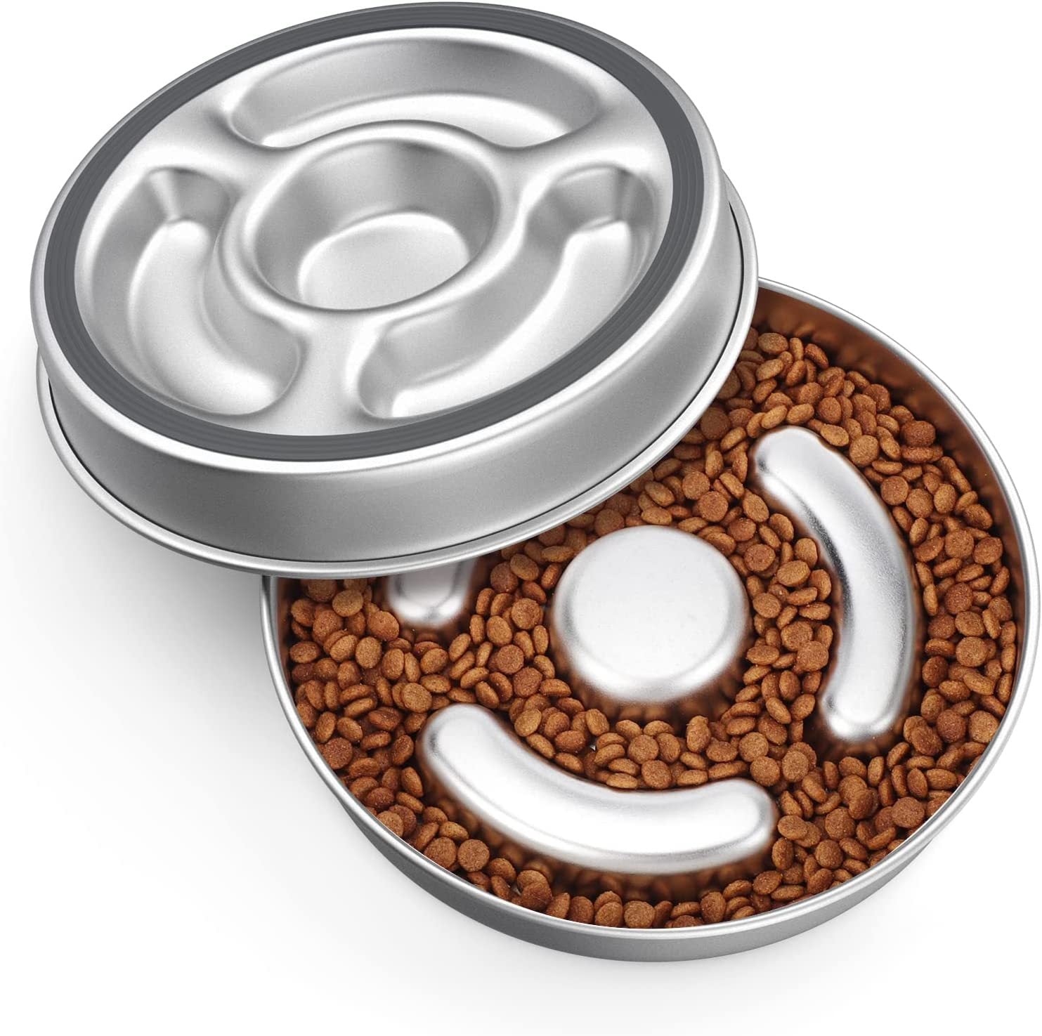 KFX-9525181 Stainless Steel Pet Slow Feeding Bowl with Neck Protector