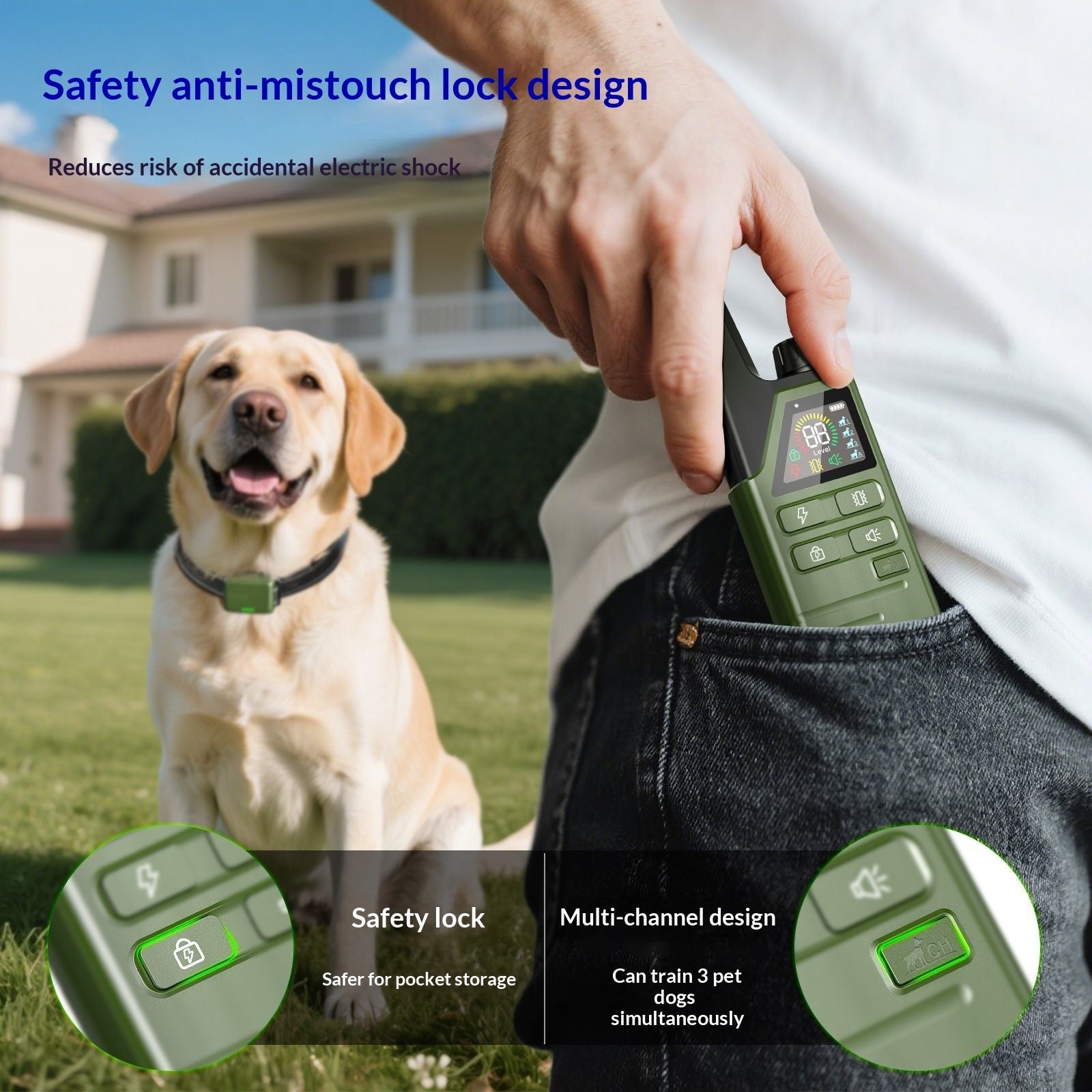 KFX-9525821 Remote Control Anti-Bark Training Collar for Dogs - One or Two Units with Controller