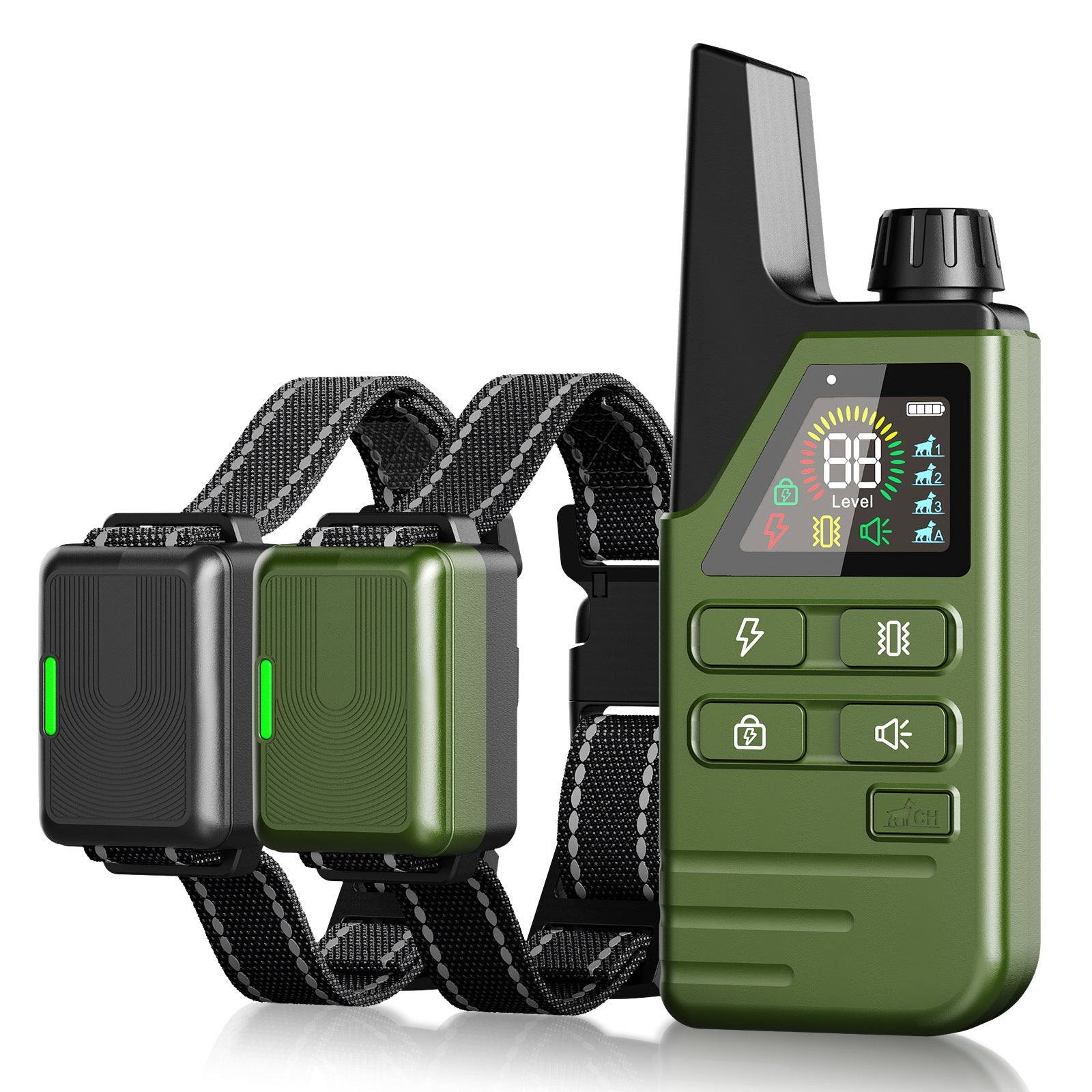 KFX-9525821 Remote Control Anti-Bark Training Collar for Dogs - One or Two Units with Controller