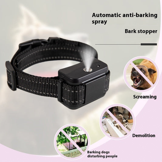 KFX-9526973 Automatic Dog Training Spray Collar for Bark Control, Black and Red, ABS Material