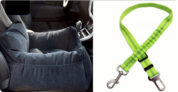 KFX-9527229 Pet Car Nest for Dogs and Cats - Removable Washable Multi-Color Design with Non-Slip Bottom