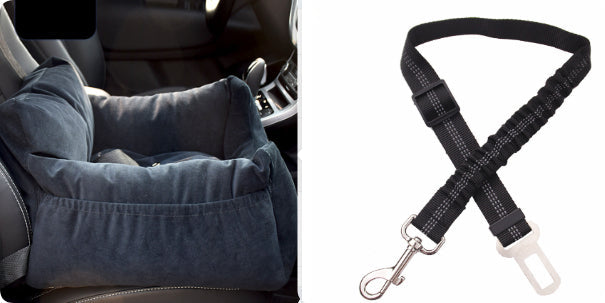 KFX-9527229 Pet Car Nest for Dogs and Cats - Removable Washable Multi-Color Design with Non-Slip Bottom