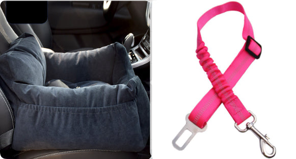 KFX-9527229 Pet Car Nest for Dogs and Cats - Removable Washable Multi-Color Design with Non-Slip Bottom