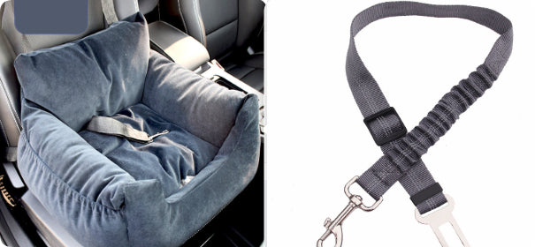 KFX-9527229 Pet Car Nest for Dogs and Cats - Removable Washable Multi-Color Design with Non-Slip Bottom