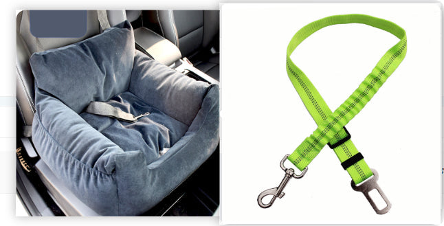 KFX-9527229 Pet Car Nest for Dogs and Cats - Removable Washable Multi-Color Design with Non-Slip Bottom