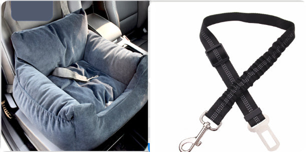 KFX-9527229 Pet Car Nest for Dogs and Cats - Removable Washable Multi-Color Design with Non-Slip Bottom