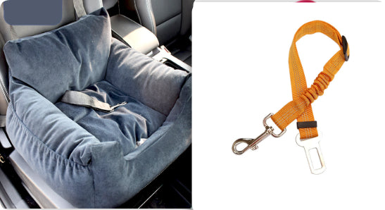 KFX-9527229 Pet Car Nest for Dogs and Cats - Removable Washable Multi-Color Design with Non-Slip Bottom