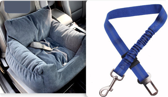 KFX-9527229 Pet Car Nest for Dogs and Cats - Removable Washable Multi-Color Design with Non-Slip Bottom
