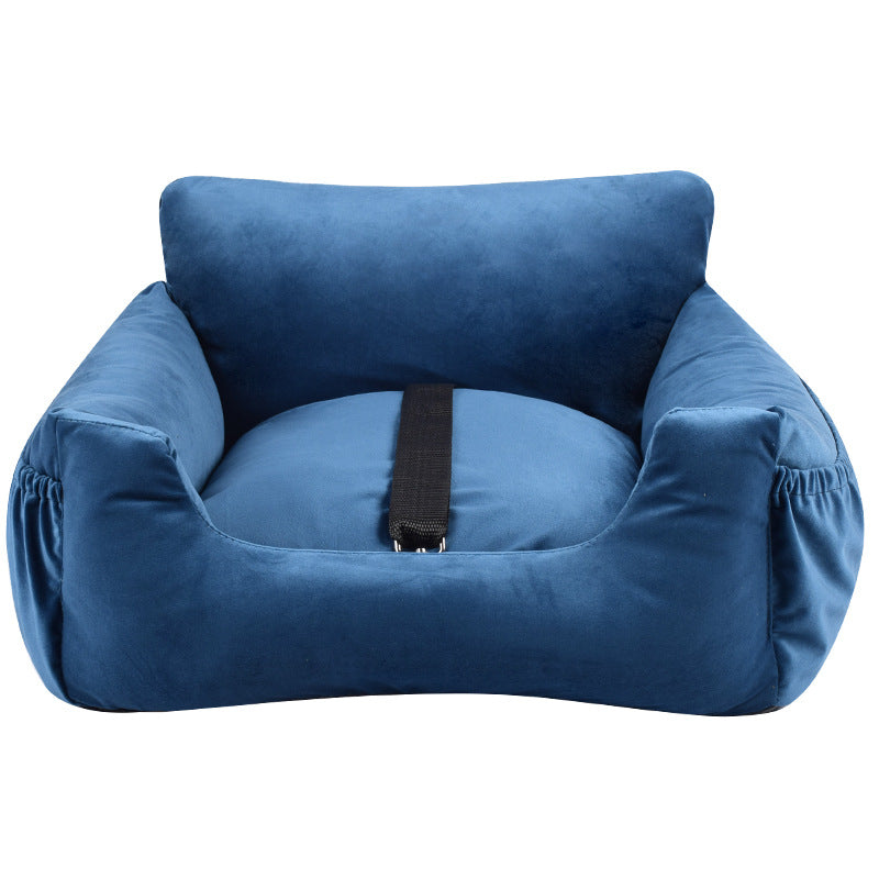 KFX-9527229 Pet Car Nest for Dogs and Cats - Removable Washable Multi-Color Design with Non-Slip Bottom