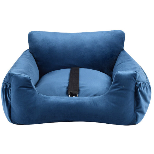 KFX-9527229 Pet Car Nest for Dogs and Cats - Removable Washable Multi-Color Design with Non-Slip Bottom