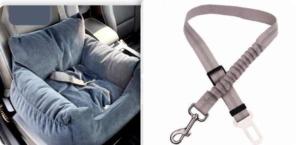 KFX-9527229 Pet Car Nest for Dogs and Cats - Removable Washable Multi-Color Design with Non-Slip Bottom