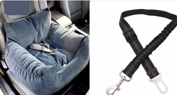 KFX-9527229 Pet Car Nest for Dogs and Cats - Removable Washable Multi-Color Design with Non-Slip Bottom