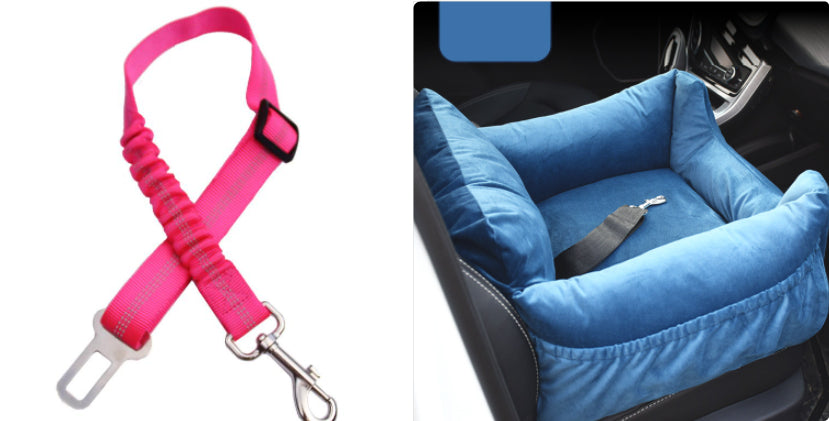 KFX-9527229 Pet Car Nest for Dogs and Cats - Removable Washable Multi-Color Design with Non-Slip Bottom