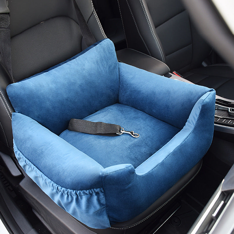 KFX-9527229 Pet Car Nest for Dogs and Cats - Removable Washable Multi-Color Design with Non-Slip Bottom