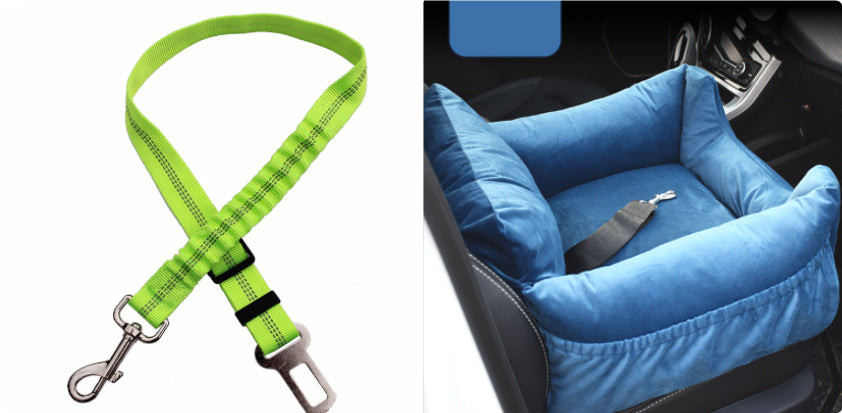 KFX-9527229 Pet Car Nest for Dogs and Cats - Removable Washable Multi-Color Design with Non-Slip Bottom