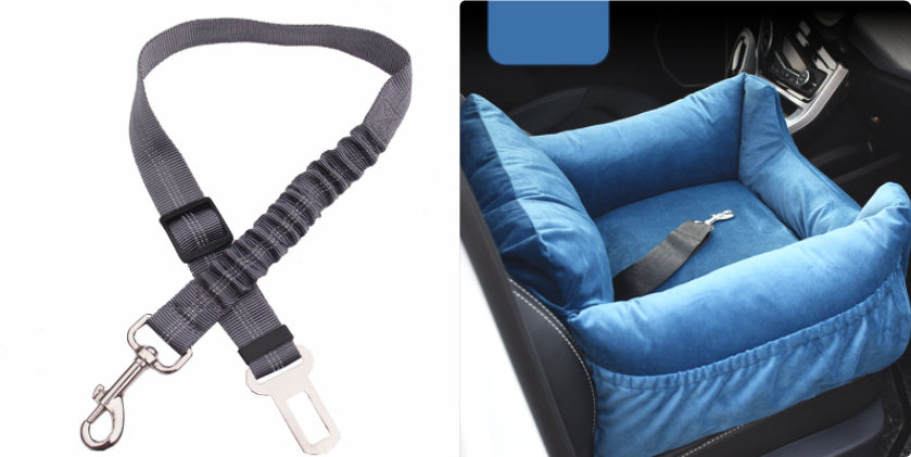KFX-9527229 Pet Car Nest for Dogs and Cats - Removable Washable Multi-Color Design with Non-Slip Bottom
