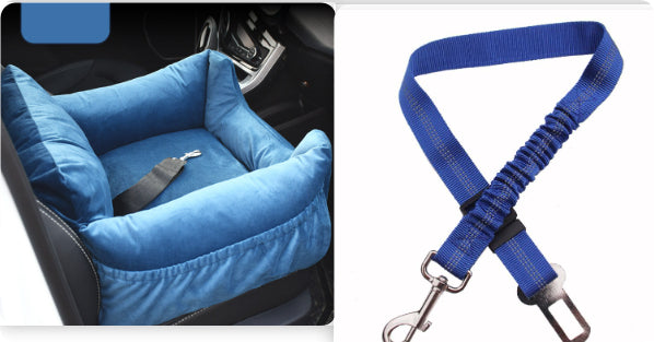 KFX-9527229 Pet Car Nest for Dogs and Cats - Removable Washable Multi-Color Design with Non-Slip Bottom