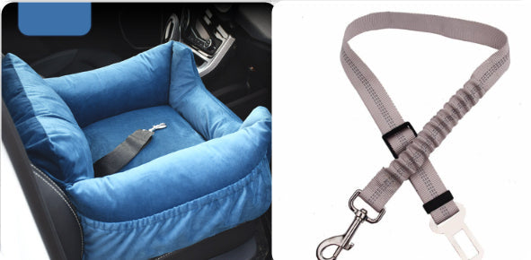 KFX-9527229 Pet Car Nest for Dogs and Cats - Removable Washable Multi-Color Design with Non-Slip Bottom