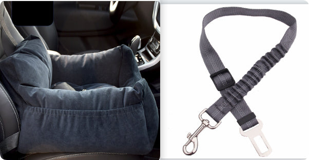 KFX-9527229 Pet Car Nest for Dogs and Cats - Removable Washable Multi-Color Design with Non-Slip Bottom