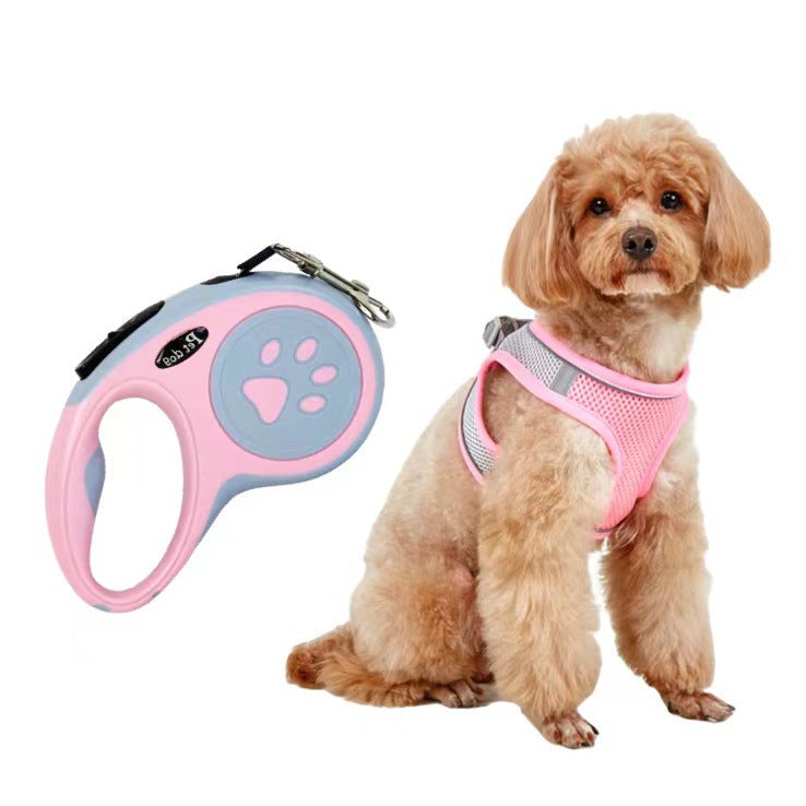 KFX-9527613 Breathable Polyester Dog Leash with Chest Strap for Small Breeds