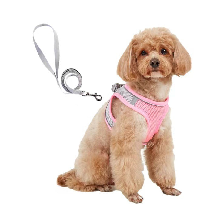 KFX-9527613 Breathable Polyester Dog Leash with Chest Strap for Small Breeds